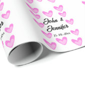 Papier Cadeau style de texte simple et blanc mariage (Coin rond)