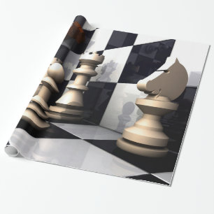Papier Cadeau Style d'échecs de jeu