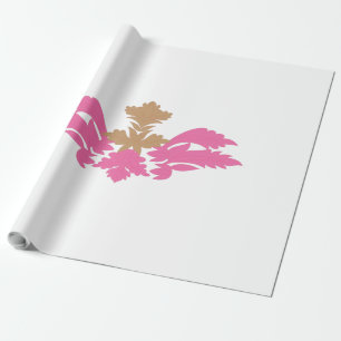 Papier Cadeau Style Décor, Rose Chaud, Laiton Antique