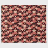 Papier Cadeau Style des vagues texturées de motif rouge Kimono (Plat)