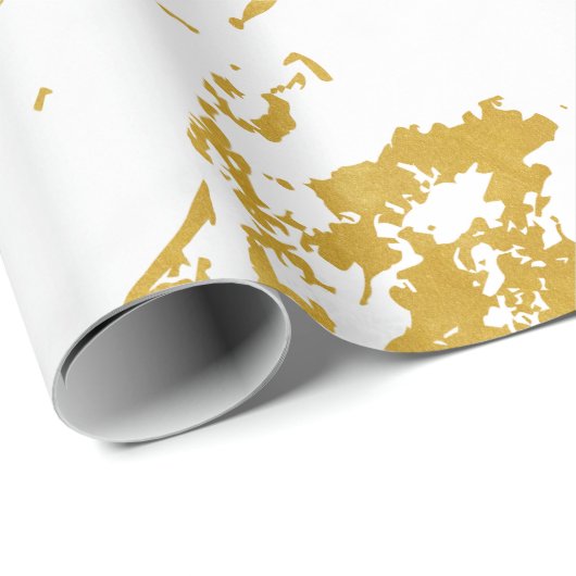 Papier Cadeau Style élégant en marbre6 - Or et blanc (Coin rond)