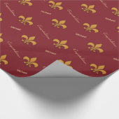 Papier Cadeau Style Fleur de Lis en bois personnalisé (Coin)