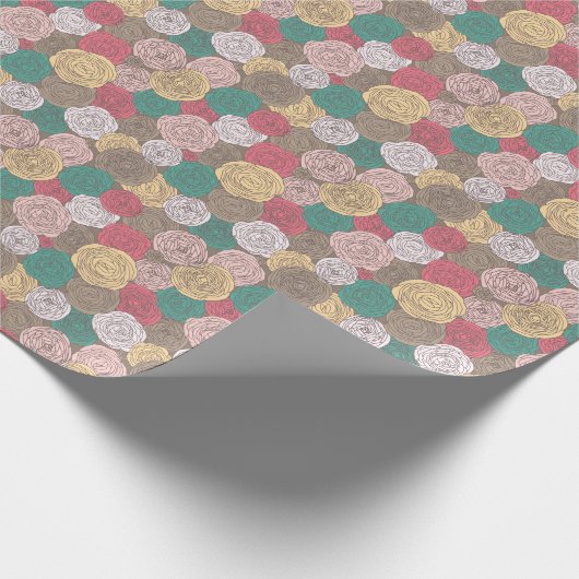 Papier Cadeau Style floral élégant. Fleur brillant (Coin)