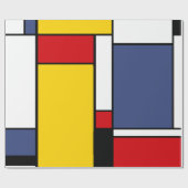Papier Cadeau Style géométrique moderne inspiré par Mondrian (Plat)