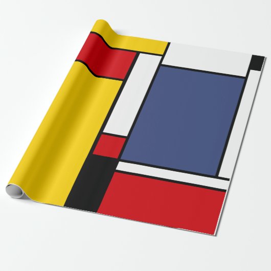 Papier Cadeau Style géométrique moderne inspiré par Mondrian (Déroulé)