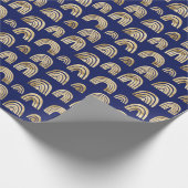 Papier Cadeau Style Glam Gold Rainbow Motif Chic Navy Blue (Coin)