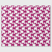 Papier Cadeau Style Houndstooth Tesselation Chien rose Silhouett (Plat)