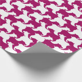 Papier Cadeau Style Houndstooth Tesselation Chien rose Silhouett (Coin)