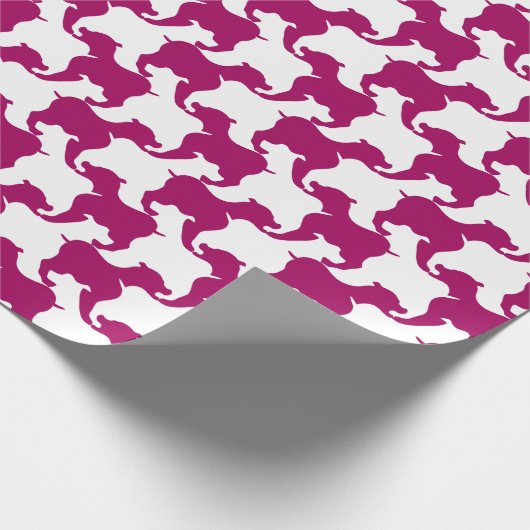 Papier Cadeau Style Houndstooth Tesselation Chien rose Silhouett (Coin)