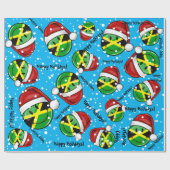 Papier Cadeau Style jamaïcain gai de Noël de drapeau (Plat)