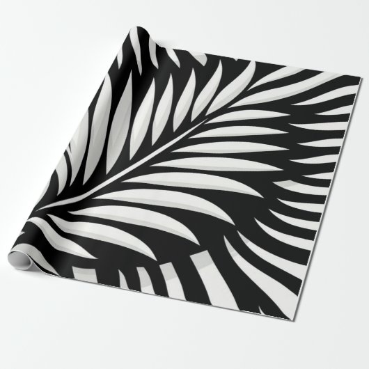Papier Cadeau Style Leaf Zebra Stripes (Déroulé)