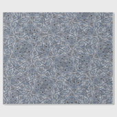 Papier Cadeau Style mandala complexe bleu imprimé design motif (Plat)