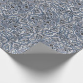 Papier Cadeau Style mandala complexe bleu imprimé design motif (Coin)