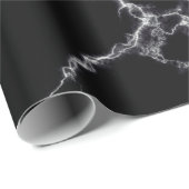 Papier Cadeau Style marbre élégant4 - Noir et blanc (Coin rond)