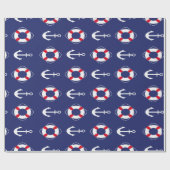 Papier Cadeau Style marine bleu (Plat)