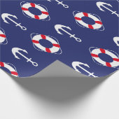 Papier Cadeau Style marine bleu (Coin)