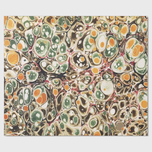 Papier Cadeau Style moderne Abstrait Sage Motif en marbre jaune (Plat)