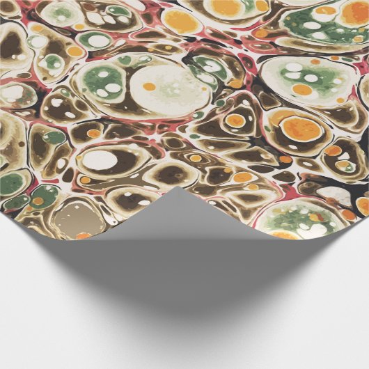 Papier Cadeau Style moderne Abstrait Sage Motif en marbre jaune (Coin)