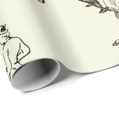 Papier Cadeau Style moderne Beige Horseback Toile (Coin rond)