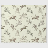 Papier Cadeau Style moderne Beige Horseback Toile (Plat)