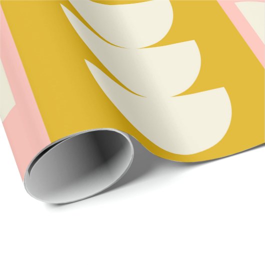 Papier Cadeau style moderne et rétro géométrique du milieu du si (Coin rond)