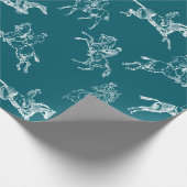 Papier Cadeau Style moderne Turquoise Blue Horseback Riding Toil (Coin)