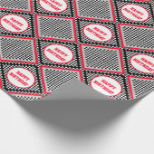Papier Cadeau Style Motorsport Thème noir et blanc chèque (Coin)