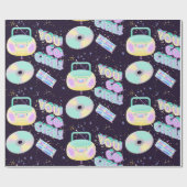 Papier Cadeau style musique 90s motif (Plat)