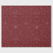 Papier Cadeau Style oriental design floral en rouge foncé (Plat)