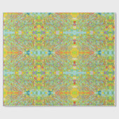 Papier Cadeau Style oriental vert avec art abstrait (Plat)