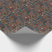 Papier Cadeau Style Patchwork Impression Vintage brodée (Coin)