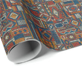 Papier Cadeau Style Patchwork Impression Vintage brodée (Coin rond)