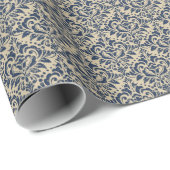 Papier Cadeau Style Rétro : Abstrait Floral sans joint (Coin rond)
