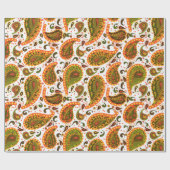 Papier Cadeau Style Rétro Bright Automne Paisley Vous Customisez (Plat)