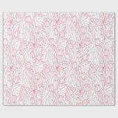 Papier Cadeau Style rose Tulip Motif Floral Girly Chic (Plat)