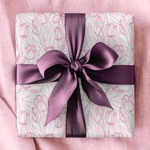 Papier Cadeau Style rose Tulip Motif Floral Girly Chic
