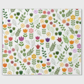 Papier Cadeau Style scandinave Flora et motif de faune (Plat)