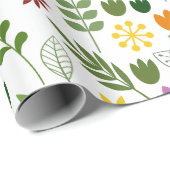 Papier Cadeau Style scandinave Flora et motif de faune (Coin rond)