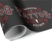 Papier Cadeau Style traditionnel AJOUTER LE NOM Tattoo Studio Sh (Coin rond)