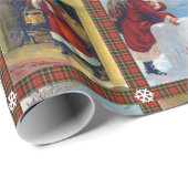 Papier Cadeau Style vintage de Noël (Coin rond)