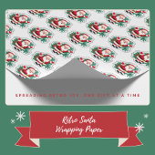 Papier Cadeau Style vintage Santa Claus et Holly "Joy"