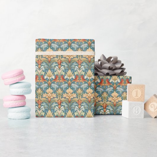 Papier Cadeau Style William Morris motif Art nouveau (Baby Shower)