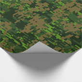 Papier Cadeau Style Woodland Camouflage numérique Décor Accent (Coin)