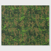 Papier Cadeau Style Woodland Camouflage numérique Décor Accent (Plat)