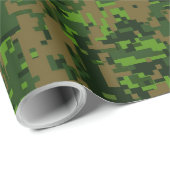 Papier Cadeau Style Woodland Camouflage numérique Décor Accent (Coin rond)