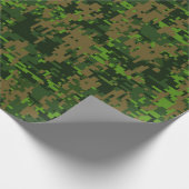 Papier Cadeau Style Woodland Camouflage numérique Décor Accent (Coin)