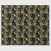 Papier Cadeau Stylish Black Gold Koi Poisson Motif (Plat)