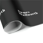 Papier Cadeau Stylish Editable Retro Modern Name (ou autre texte (Coin rond)