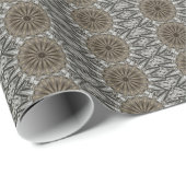 Papier Cadeau Stylish Elegant Kaleidoscope Design Brown Gray (Coin rond)