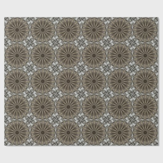 Papier Cadeau Stylish Elegant Kaleidoscope Design Brown Gray (Plat)